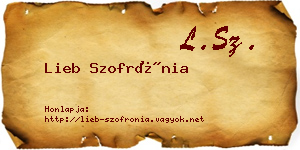 Lieb Szofrónia névjegykártya